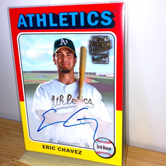 Topps Archives Eric Chavez Autograph Oakland Athletic - Picture 1 of 2
